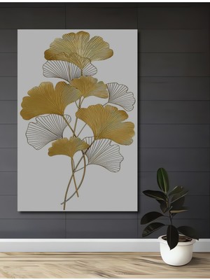 Altın Yaprak Dokunuşu Modern Metal Ev,antre,salon,ofis,mutfak,yatak Odası Tablo