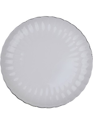 Kütahya Porselen Bone Luz Platin Fileli Pasta Tabağı 21CM Tekli