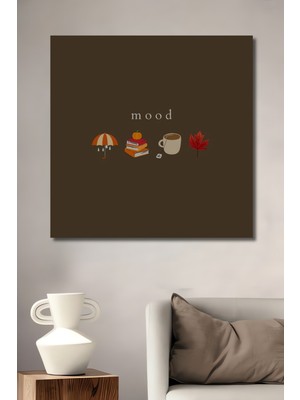 Sonbahar Temalı Kitap Kahve ve Yaprak Görünümlü Ahşap Dekoratif Ev,antre,salon,ofis,mutfak Tablo