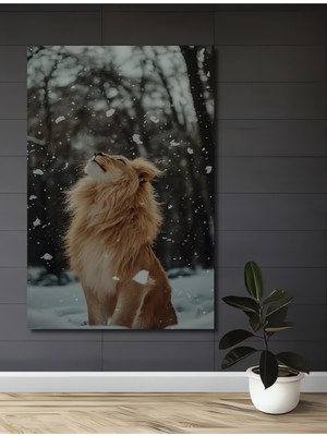 Aslan Karakalem Görünümlü Ahşap Dekoratif Ev,antre,salon,ofis,mutfak,yatak Odası Tablo