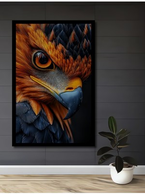 Kartalın Gözünden Soyut Yağlı Boya Görünümlü Ahşap Ev,antre,ofis,mutfak Tablo Çerçeve Görünümlü
