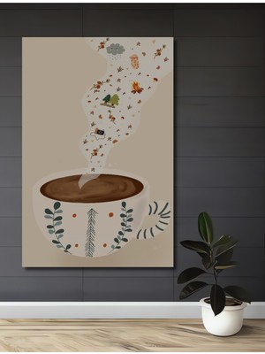Sıcak Kahve Huzuru Doğa Sanatı Ev,antre,ofis,mutfak,yatak Odası Tablo