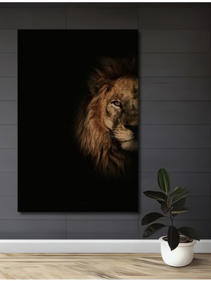 Aslan Kral Yağlı Boya Görünümlü Ahşap Ev,antre,salon,ofis,mutfak,yatak Odası Tablo