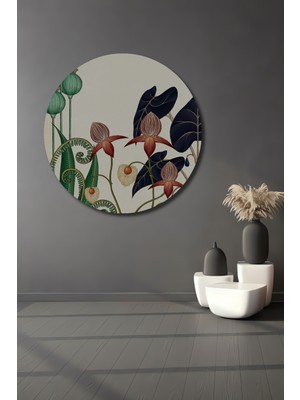 Botanical Art Nouveau Sulu Boya Görünümlü Dekoratif Ahşap Ev,antre,salon,ofis,mutfak Tablo