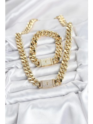 Shopwave Xuping Gurmet Gold Renk Kolye ve Bileklik Seti - TJ-BKO10629