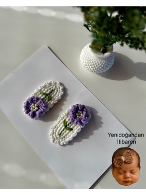 Livadesign7 Yenidoğan Bebek Tokası El Emeği 2'li Set Saçsız Bebek Toka Seti - Hediyelik