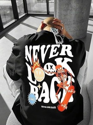 byasafkids Erkek Bisiklet Yaka Kısa Kol Baskılı T-Shirt - Siyah