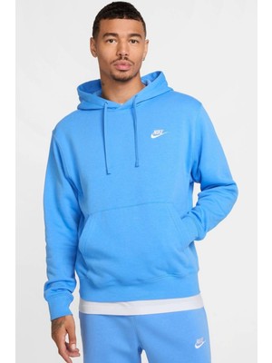 Nike Sportswear Hoodie Fleece Unisex Blue Şardonlu Kapüşonlu Sweatshirt Mavi