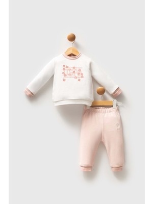 U.S. Polo Assn. Us Polo Kız Ön Çiçek Detaylı Alt Üst Takım - 2743US - Beyaz - 36 Ay Beyaz