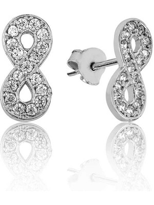 Costurera 925 Ayar Gümüş Sonsuzluk Çivili Küpe