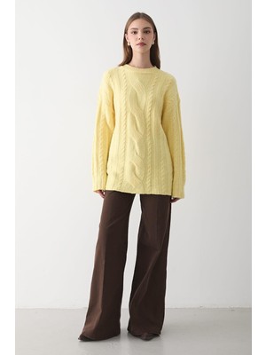 Jaste  Kadın Örgü Desenli Triko Kazak