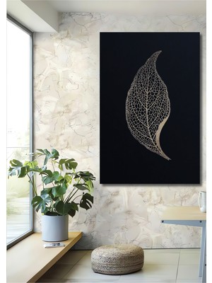 Altın Yaprak Dokusu Ahşap Ev,antre,salon,ofis,mutfak,yatak Odası Tablo