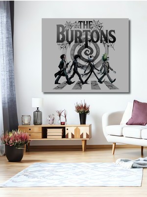 Tim Burton Karakterleri Yağlı Boya Görünümlü Ahşap Dekoratif Ev,antre,salon,ofis,mutfak Tablo