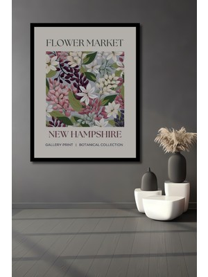 Çiçek Pazarı Konsept Modern Sanat Yağlı Boya Görünümlü Ahşap Ev,antre,ofis Tablo Çerçeve Görünümlü