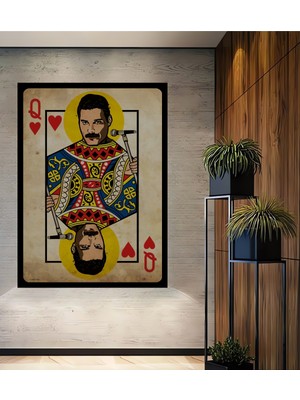Kraliçe Freddie Mercury Portre Ahşap Ev,antre,salon,ofis,mutfak,yatak Odası Tablo Çerçeve Görünümlü