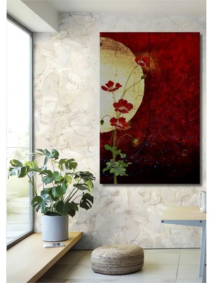 Kırmızı Gelincikler Yağlı Boya Görünümlü Ahşap Ev,antre,salon,ofis,mutfak,yatak Odası Tablo