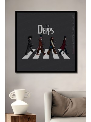 Johnny Depp Karakterleri Abbey Road Tasarım Ahşap Ev,ofis,mutfak,yatak Odası Tablo Çerçeve Görünümlü