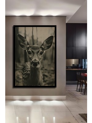 Geyik Orman Ormanlık Alan Sanat Ev,antre,salon,ofis,mutfak,yatak Odası Tablosu  Çerçeve Görünümlü