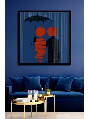 Yağlı Boya Görünümlü Modern Sanat Iki Figürlü Ev,antre,salon,ofis Tablo Ahşap Çerçeve Görünümlü