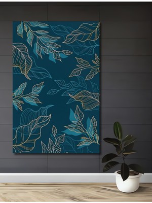 Modern Yaprak Tasarımlı Yağlı Boya Görünümlü Ahşap Dekoratif Ev,antre,salon,ofis,mutfak Tablo