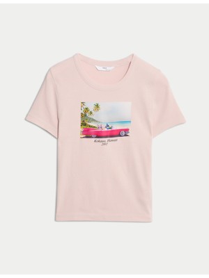 Marks & Spencer Saf Pamuklu Kısa Üst