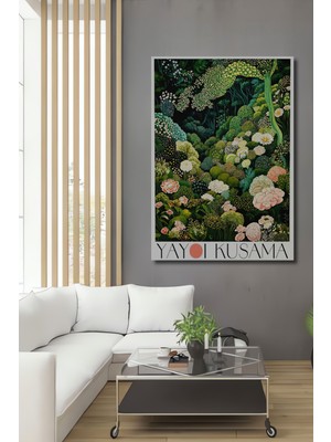Sanatçı Yayoi Kusama Sonsuz Bahçe Baskısı Ahşap Ev,antre,salon,ofis,mutfak,yatak Odası Tablo