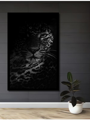 Kaplan Gözü Yağlı Boya Görünümlü Ahşap Ev,antre,ofis,mutfak,yatak Odası Tablo Çerçeve Görünümlü