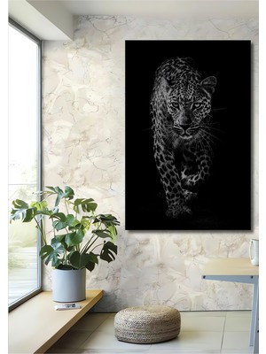 Kara Kalem Görünümlü Kaplan Siyah Beyaz Sanat Dekoratif Ahşap Ev,antre,salon,ofis,mutfak Tablo