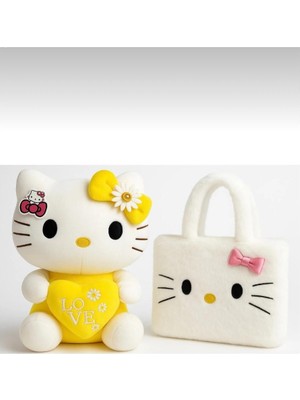 Fenomen Toys Hello Kitty Sarı Peluş Oyuncak 35CM + Peluş Çanta – Hediyelik Set