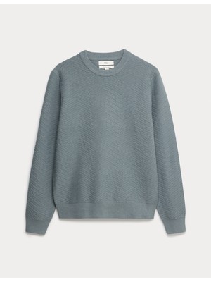 Marks & Spencer Pamuk Karışımlı Yuvarlak Yaka Kazak