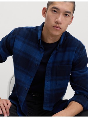 Marks & Spencer Pure Cotton Kareli Flanel Gömlek