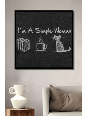 Kitap Kahve Kedi Aşkına Ahşap Ev,antre,salon,ofis,mutfak,yatak Odası Tablo Çerçeve Görünümlü