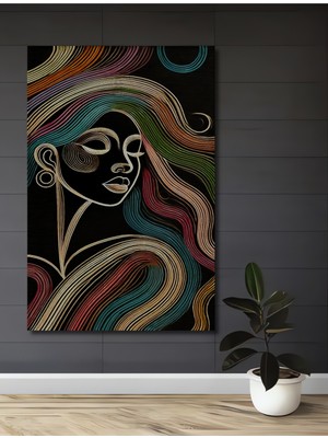 Kadın Figürlü Soyut Sanat Ahşap Dekoratif Ev,antre,salon,ofis,mutfak,yatak Odası Tablo
