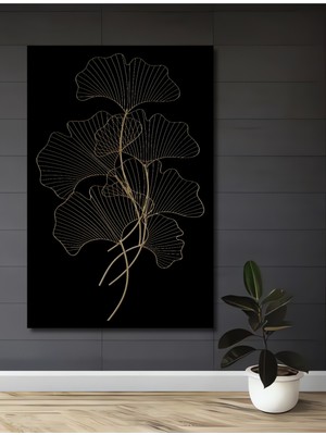 Ginkgo Yaprakları Altın Tel Sanat Ev,antre,salon,ofis,mutfak,yatak Odası Tablo Çerçeve Görünümlü