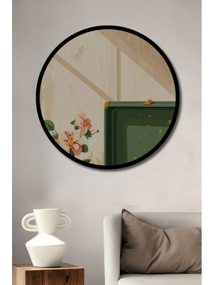 Retro Nostalji Pikap Sanat Dekoratif Ahşap Tablo Yuvarlak Duvar Tablosu Çerçeve Görünümlü