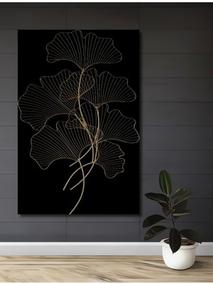 Ginkgo Yaprakları Altın Tel Sanat Ev,antre,salon,ofis,mutfak,yatak Odası Tablo
