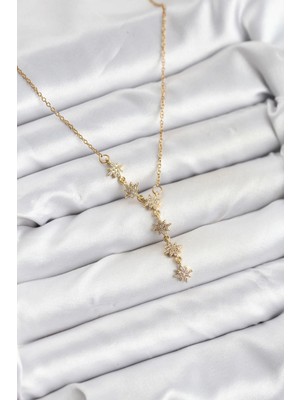 Shopwave 316L Çelik Zincir Gold Renk Kutup Yıldızı Model Kadın Kolye - TJ-BKO10664