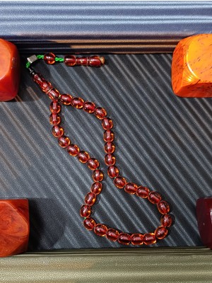 Anemore Collection Dabbas Usta Yapımı Çubuk Kehribar Tesbih En Güzel Hediye