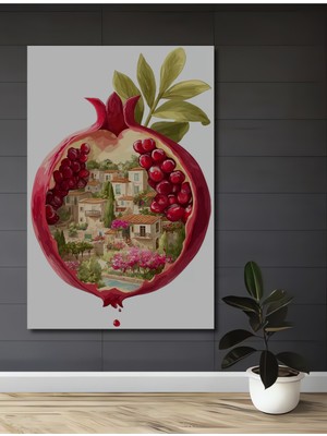 Narlı Manzaralı Sulu Boya Görünümlü Sanat Ev,antre,salon,ofis,mutfak,yatak Odası Tablo