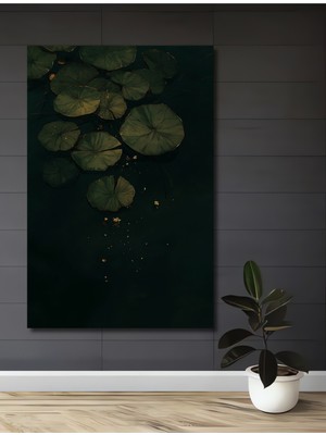 Zarif Nilüfer Sanat Ev,antre,salon,ofis,mutfak Tablosu Sulu Boya Görünümlü Dekoratif Ahşap