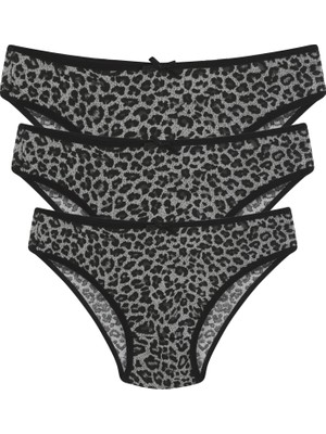 İbrahim Burak Etiler Collection Moda Çizgi 3lü Külot Gri 40261