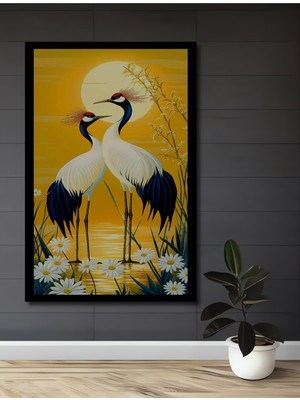 Leyleklerin Dansı Yağlı Boya Görünümlü Ahşap Ev,antre,ofis,yatak Odası Tablo Çerçeve Görünümlü