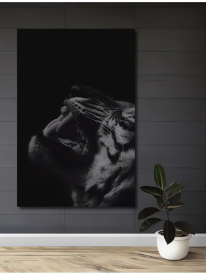 Aslan Ağzı Kara Kalem Görünümlü Modern Sanat Ahşap Dekoratif Ev,antre,salon,ofis,mutfak Tablo