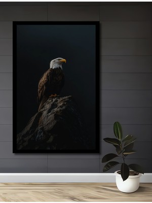 Kartalın Zirvesi Yağlı Boya Görünümlü Ahşap Ev,antre,ofis,mutfak,yatak Odası Tablo Çerçeve Görünümlü