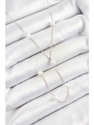 Shopwave 316L Çelik Inci Figürlü Y Model Gümüş Renk Kadın Kolye - TJ-BKO10337