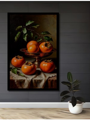 Nar Sanatı Yağlı Boya Görünümlü Ahşap Antre,salon,ofis,mutfak,yatak Odası Tablo Çerçeve Görünümlü