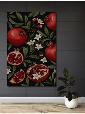 Nar Taneleri Sulu Boya Görünümlü Dekoratif Ahşap Ev,antre,salon,ofis,mutfak,yatak Odası Tablo