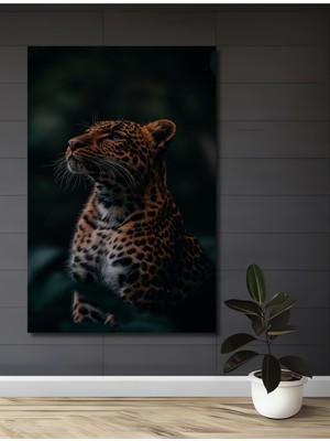 Leopar Yağlı Boya Görünümlü Modern Sanat Dekoratif Ahşap Ev,antre,ofis,mutfak,yatak Odası Tablo