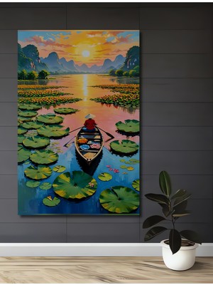 Asya Gün Batımı Nilüfer Sanat Ahşap Ev,antre,salon,ofis,mutfak,yatak Odası Tablo