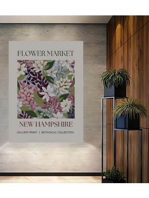 Çiçek Pazarı Konsept Modern Sanat Yağlı Boya Görünümlü Ahşap Dekoratif Ev,antre,salon,ofis Tablo